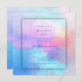 Rosa Aquamarines Wasser Tiffany Pink Ocean Aquarel Einladung (Vorne/Hinten)