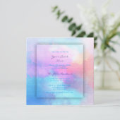 Rosa Aquamarines Wasser Tiffany Pink Ocean Aquarel Einladung (Stehend Vorderseite)