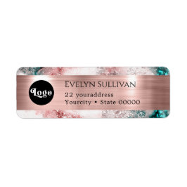 Rosa aquamarines Wasserfarblogoschild: Rücksendead