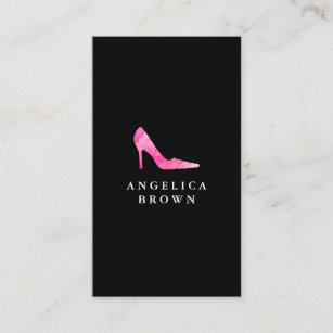 Rosa Aquarell-Absatz-Schuh-Visitenkarte Visitenkarte