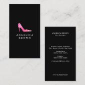 Rosa Aquarell-Absatz-Schuh-Visitenkarte Visitenkarte (Vorne/Hinten)