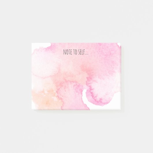 Rosa Aquarell-Anmerkung zum Selbst Post-it Klebezettel (Vorderseite)