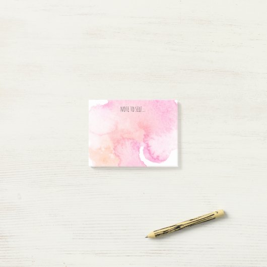 Rosa Aquarell-Anmerkung zum Selbst Post-it Klebezettel (Auf Schreibtisch)
