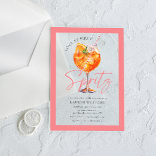 Rosa Aquarell Aperol Spritz Brautparty Acryleinladungen
