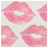 Rosa Aquarell-Blick-Lippenmuster Stoff (Nahaufnahme)