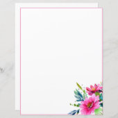 Rosa Aquarell-Blume (Vorne/Hinten)