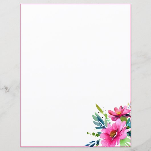 Rosa Aquarell-Blume (Vorderseite)