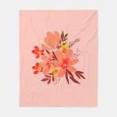 Rosa Aquarell-Blume Fleecedecke (Vorderseite)