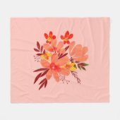 Rosa Aquarell-Blume Fleecedecke (Vorderseite (Horizontal))