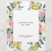 Rosa Aquarell-Blume Flyer (Hinten)
