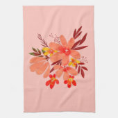 Rosa Aquarell-Blume Geschirrtuch (Vertikal)