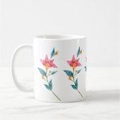 Rosa Aquarell-Blume Kaffeetasse (Links)