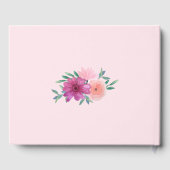 Rosa Aquarell Blume Kinderdusche Personalisiert Gästebuch (Rückseite)