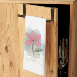 Rosa Aquarell Blume Liebe Küchentücher