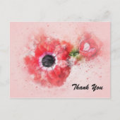 Rosa Aquarell Blume mit Blume Bug Postkarte (Vorderseite)