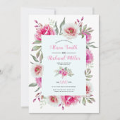 Rosa Aquarell Blume Rahmen Blumenhochzeit Einladung (Vorderseite)