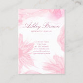 Rosa Aquarell Blume Schmuck Ohrring Display Visitenkarte (Rückseite)