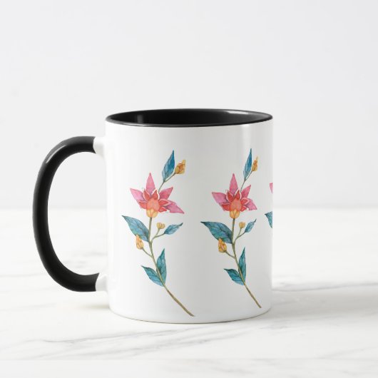 Rosa Aquarell-Blume Tasse (Links)