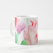 Rosa Aquarell Blume Tasse durch ORDesign. (Vorderseite Links)
