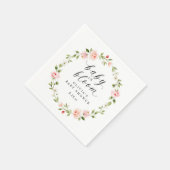 Rosa Aquarell Blumen Garten in Blüte Baby Shower Serviette (Ecke)