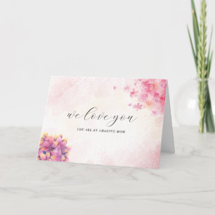 Rosa Aquarell-Blumen-Happy-Motherday-Karte Karte