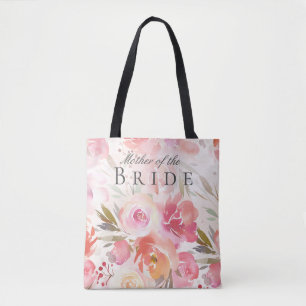 Rosa Aquarell-Blumen-Mutter-der-Braut-Tasche Tasche
