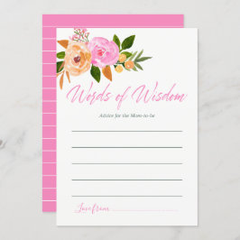 Rosa Aquarell Blumenbeilage für Mama Kinderdusche Einladung