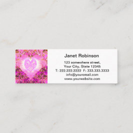 Rosa Aquarell-Blumenblatt Mini Visitenkarte