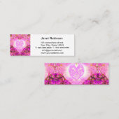 Rosa Aquarell-Blumenblatt Mini Visitenkarte (Vorne/Hinten)