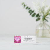 Rosa Aquarell-Blumenblatt Mini Visitenkarte (Stehend Vorderseite)
