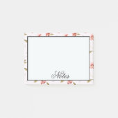 Rosa Aquarell-Blumengarten Post-it Klebezettel (Vorderseite)