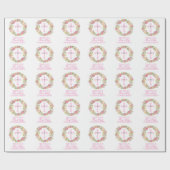 Rosa Aquarell-Blumenmädchen-erste heilige Geschenkpapier (Flach)