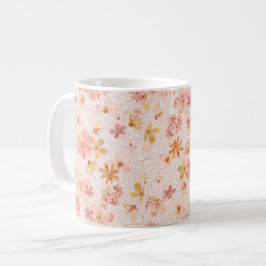 Rosa Aquarell-Blumenmuster Kaffeetasse