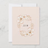 Rosa Aquarell Blumenterrasse Cotta Details im Hote Einladung (Rückseite)