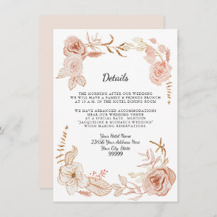 Rosa Aquarell Blumenterrasse Cotta Details im Hote Einladung