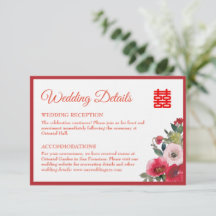 Rosa Aquarell Blumenzwiebeln Chinesische Hochzeits