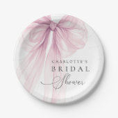 Rosa Aquarell-Bogen Brautparty Pappteller (Vorderseite)