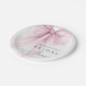 Rosa Aquarell-Bogen Brautparty Pappteller (Schrägansicht)