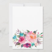 Rosa Aquarell boho BlumenBabyparty-Einladung Einladung (Rückseite)