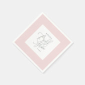 Rosa Aquarell Brautparty Serviette (Ecke)