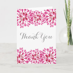 Rosa Aquarell-Chrysantheme-Dankeskarten Dankeskarte