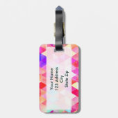 Rosa Aquarell-Dreieck-Mehrfarbenmuster Gepäckanhänger (Rückseite vertikal)