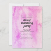 Rosa Aquarell Erwärmung Party Einladung (Vorderseite)