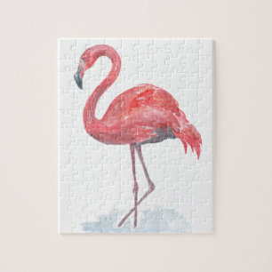 Rosa Aquarell Flamingo. Puzzle