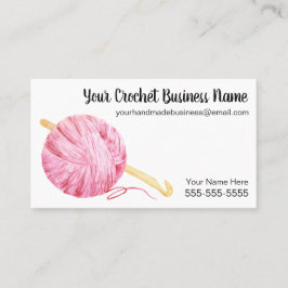 Rosa Aquarell-Garn-Häkelarbeit Visitenkarte