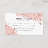 Rosa Aquarell Glitzer Loyalty Card Handschrift Visitenkarte (Rückseite)