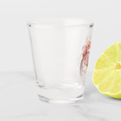 Rosa Aquarell Gold Koi Fisch Personalisiert Schnapsglas (Links)