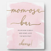 Rosa Aquarell Gold Mama-osa Bar Sign Fotoplatte (Vorderseite)