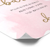 Rosa Aquarell Goldmedaille Mimosa Bar Zeichen Poster (Ecke)