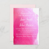 Rosa Aquarell Hochzeit der modernen Kunst Einladung (Vorne/Hinten)